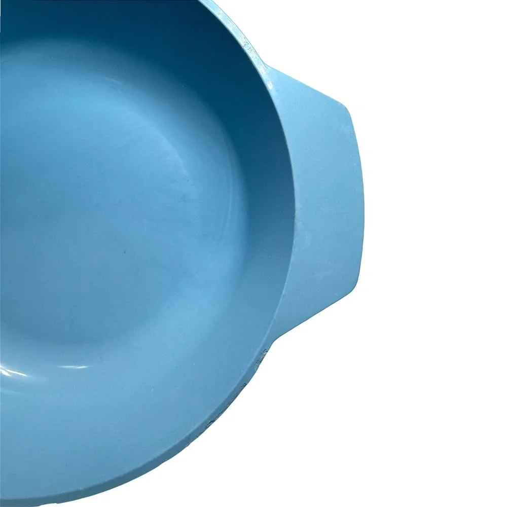 Vintage Pastel‎ Blue Bakeware 9x5 Loaf Pan & 1.5 Qt Round Casserole Dish USA MCM